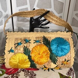 Floral Straw Bag
